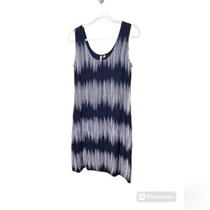 Nordstrom 209 Blue White Stretch Sheath Dress Sz medium